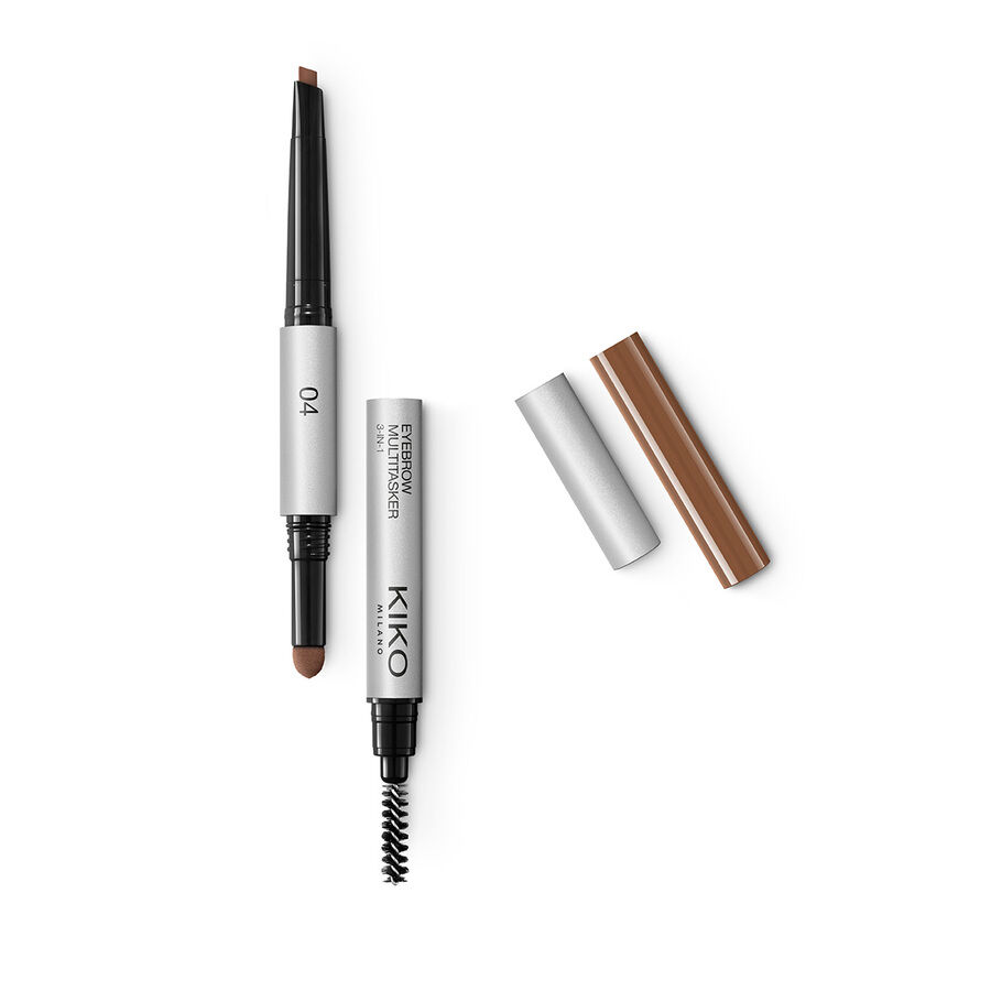 Многофункциональный карандаш для бровей 04 темно-каштановый Kiko Milano Eyebrow Multitasker 3-In-1, 0,4 гр