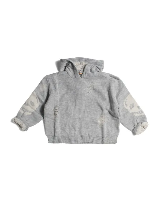 

Толстовка с рваным свитером и черепом Vintage Havana, цвет Heather Grey