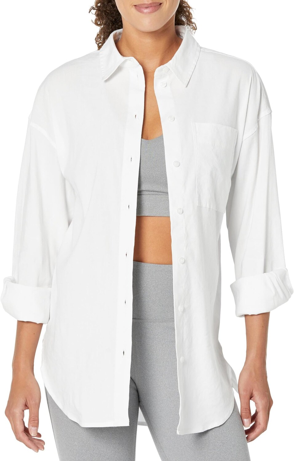 

Свободная рубашка из эластичного льна Sweaty Betty, белый