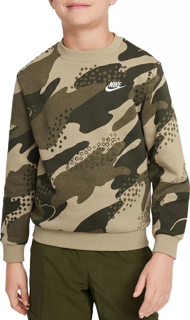 

Флисовая камуфляжная спортивная одежда Nike Kids Club с круглым вырезом