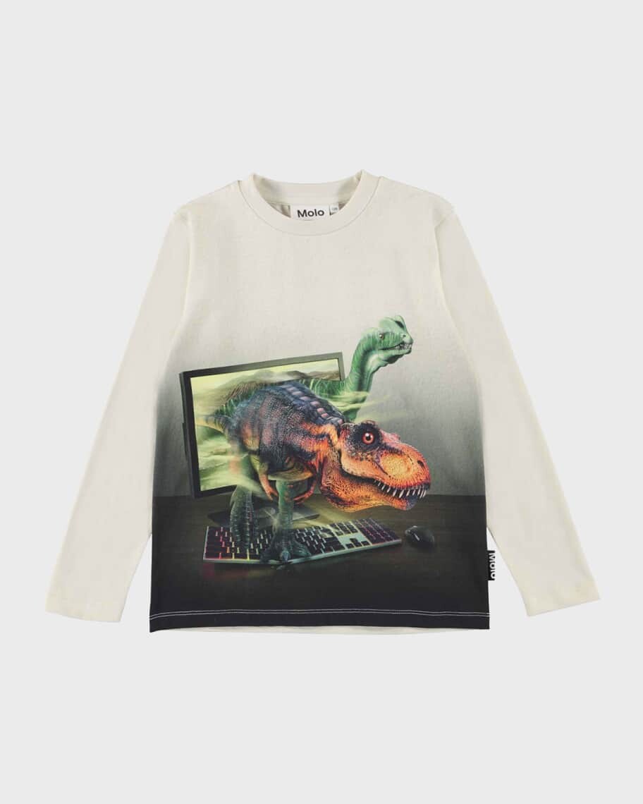 

Футболка с компьютерной графикой Reif Dinosaur для мальчиков, размер 8–10 Molo