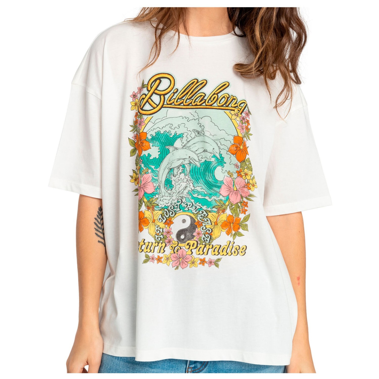 

Футболка Billabong Women's Return To Paradise S/S, цвет Salt Crystal