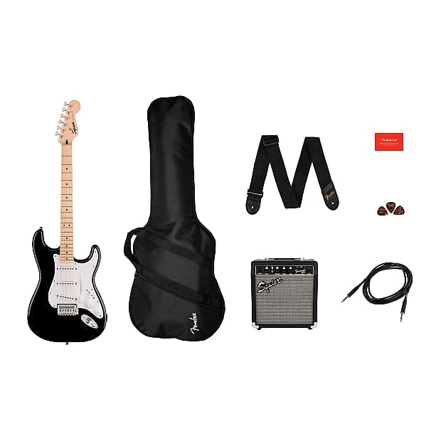 Электрогитара Squier Sonic Stratocaster Pack, Maple Fingerboard, Black, Gig Bag, 10G - 120V гитарный комбо fender frontman 10g 10 watts