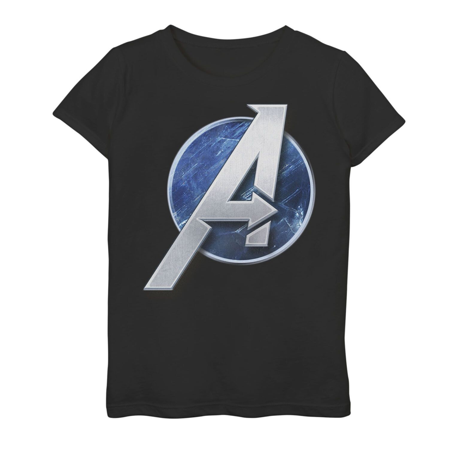 

Футболка с ярким логотипом Marvel Avengers для девочек 7–16 лет Marvel, черный