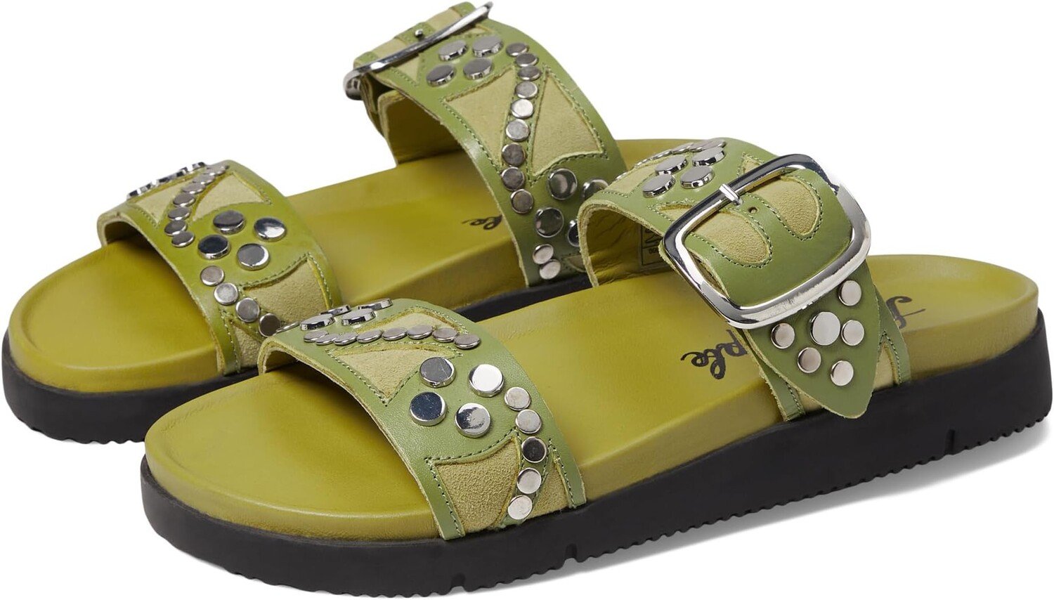 

Сандалии на плоской подошве Revelry Studded Sandal Free People, цвет Olive Moss