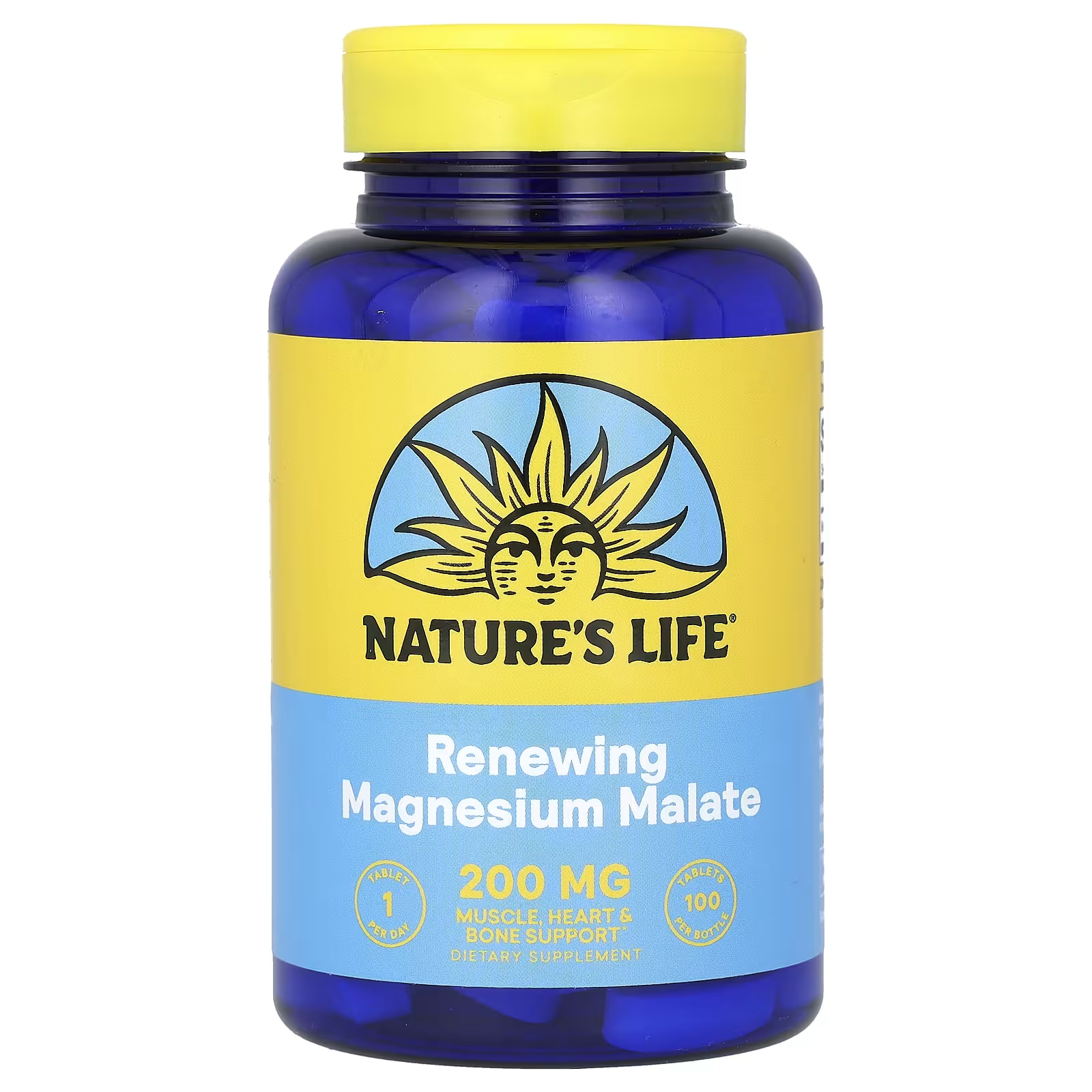 Магний Малат Nature's Life Renewing 200 мг, 100 таблеток