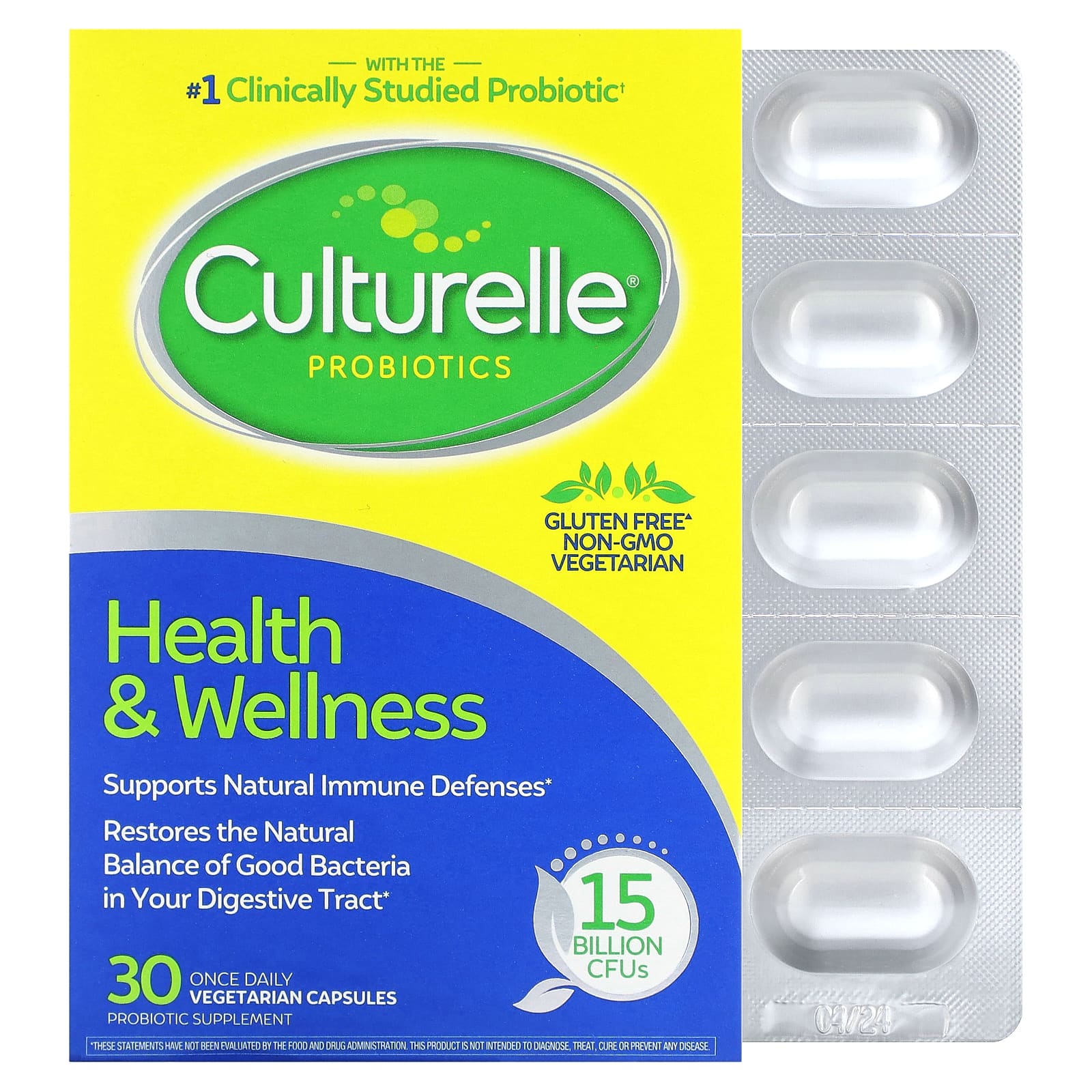 Culturelle Пробиотик для поддержки здоровья и хорошего самочувствия 30 вегетарианских капсул пробиотик для пищеварения culturelle 30 вегетарианских капсул