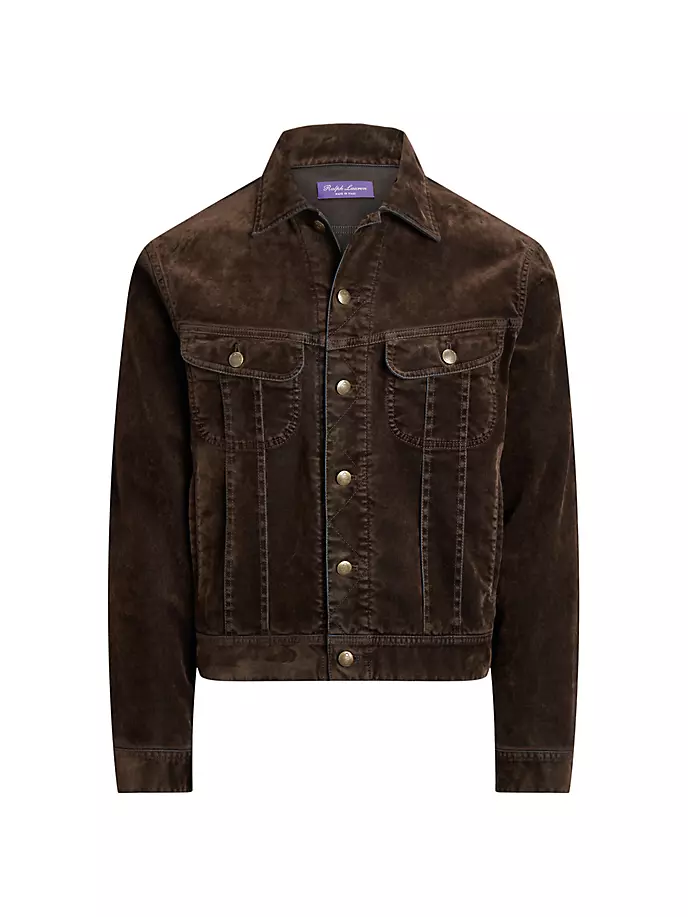 

Бархатная куртка дальнобойщика Ralph Lauren Purple Label, цвет dark brown