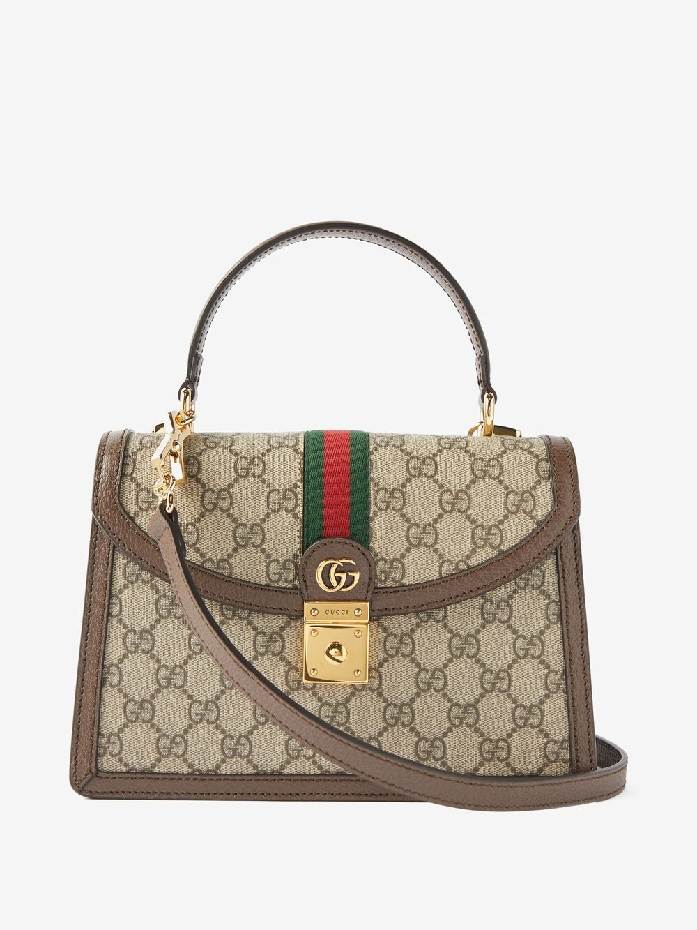 

Холщовая сумка ophidia среднего размера с узором gg-supreme Gucci, бежевый