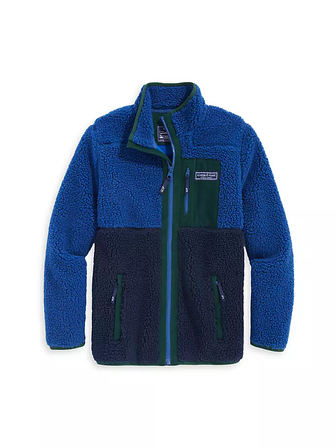 

Флисовая куртка из шерпы для маленьких мальчиков и мальчиков Vineyard Vines, цвет nautical navy