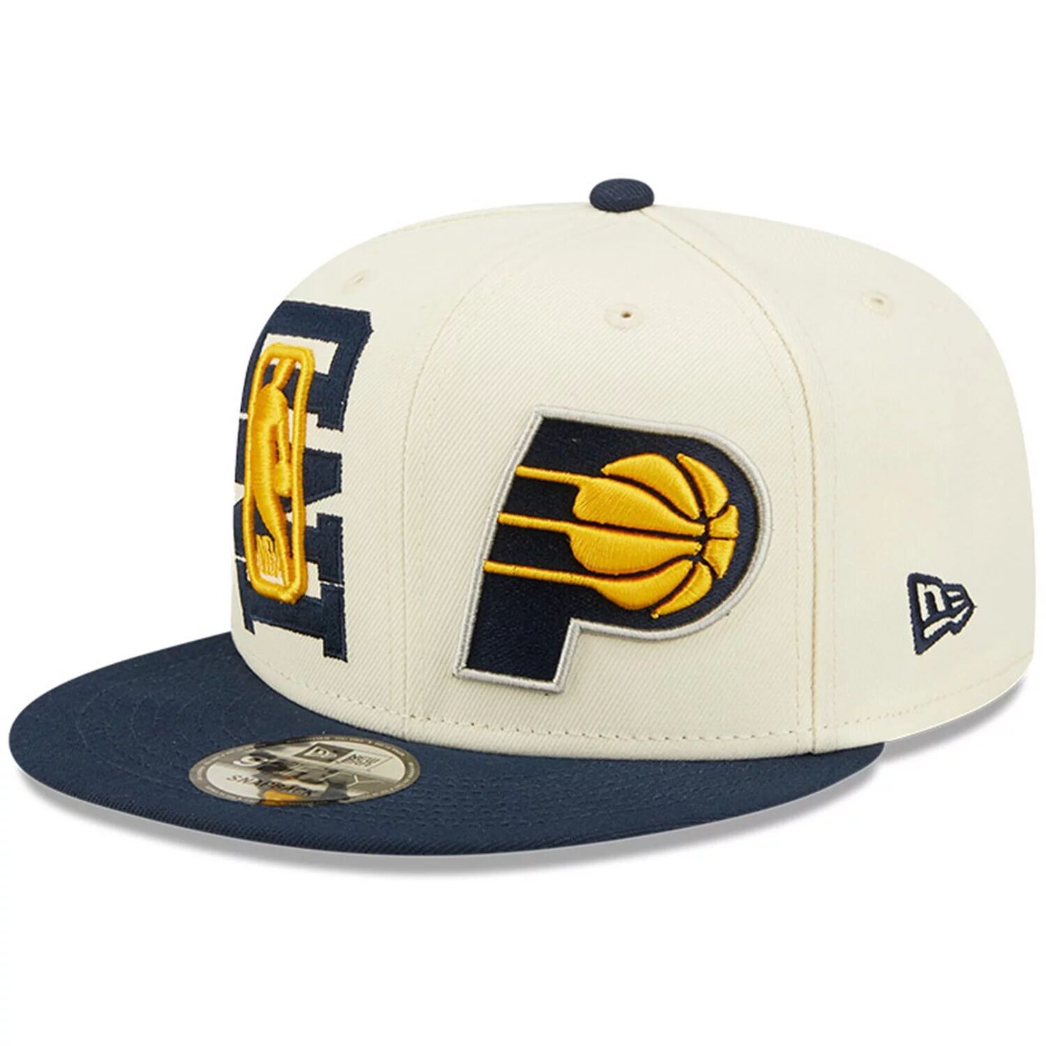 

Мужская регулируемая кепка New Era кремового/темно-синего цвета Indiana Pacers NBA Draft 9FIFTY 2022 Snapback