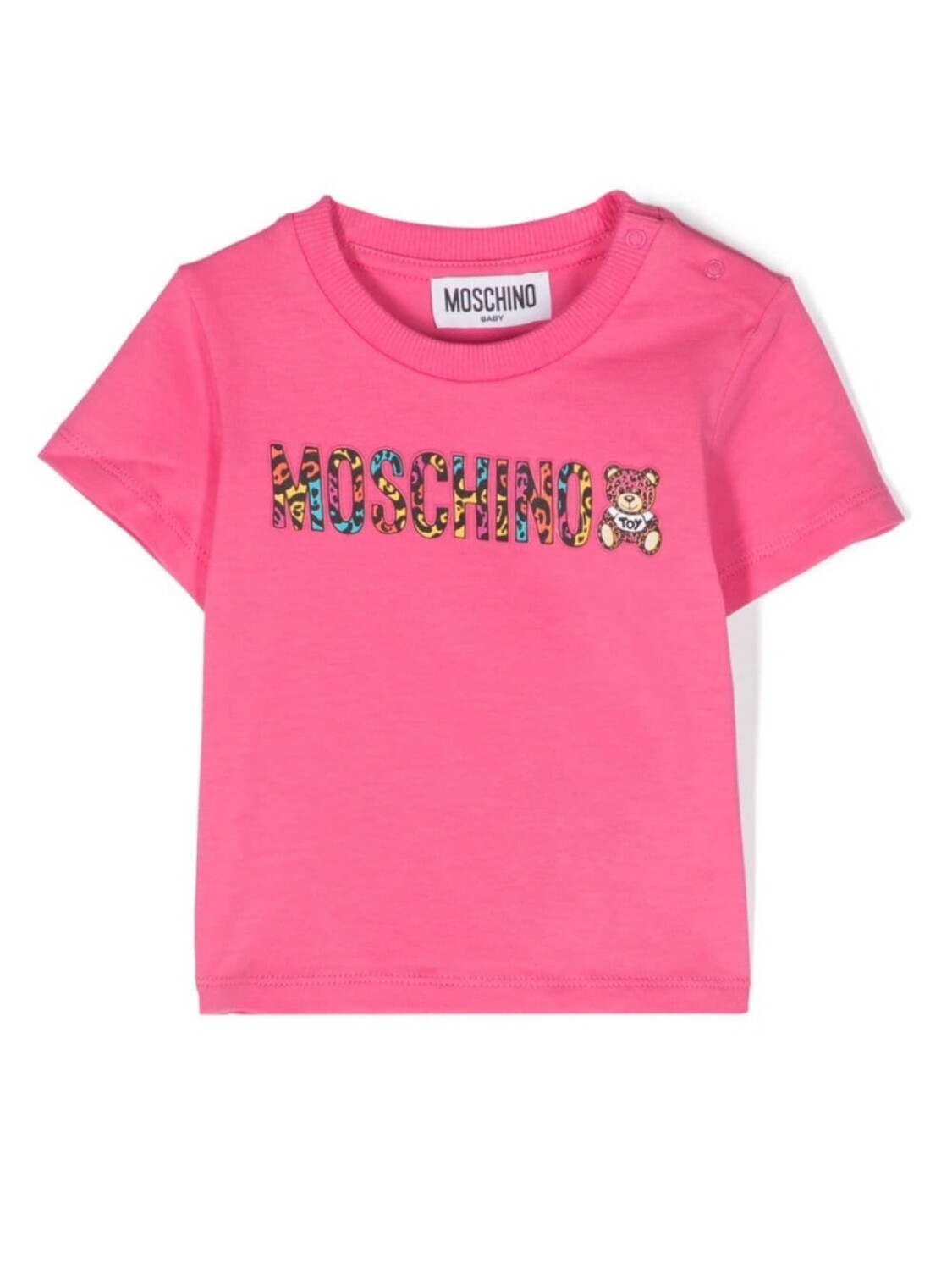 

Moschino Kids футболка с логотипом и принтом Teddy Bear, розовый
