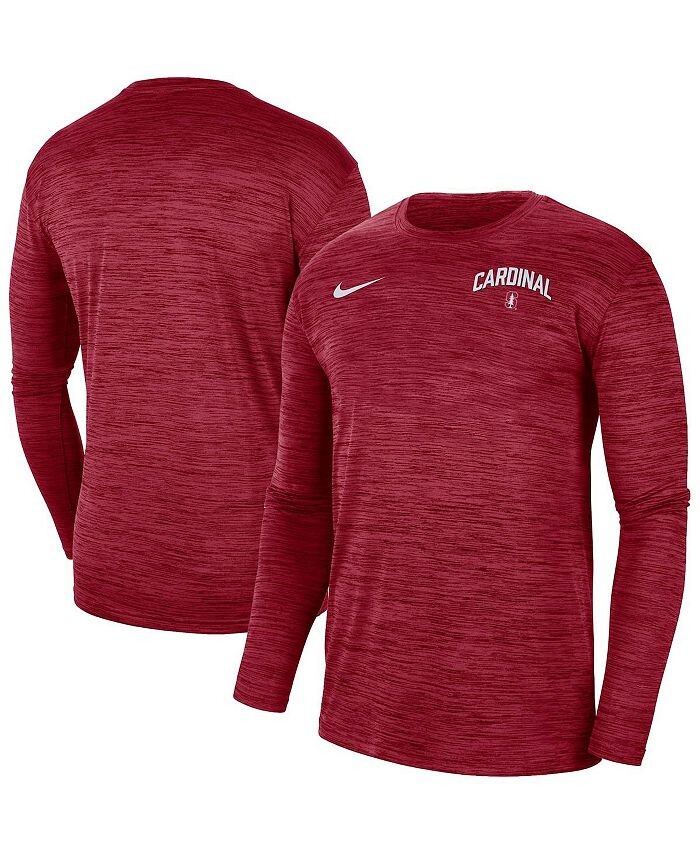 

Мужская футболка с длинным рукавом Cardinal Stanford Cardinal 2022 Sideline Game Day Velocity Performance Nike, красный
