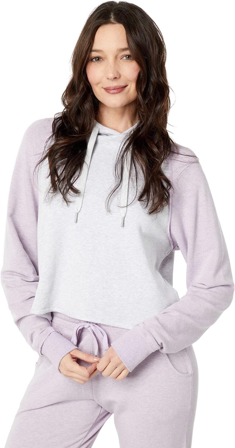 Укороченная толстовка с капюшоном Varsity French Terry tasc Performance, цвет Light Heather Gray/Digital Purple Heather