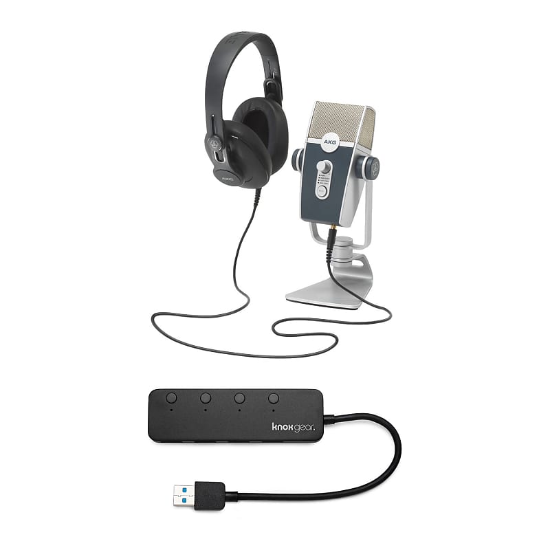 Микрофон AKG AKG Lyra USB Microphone and AKG K371 Headphones with Knox 3.0 4 Port USB Hub наушники akg k371 черный