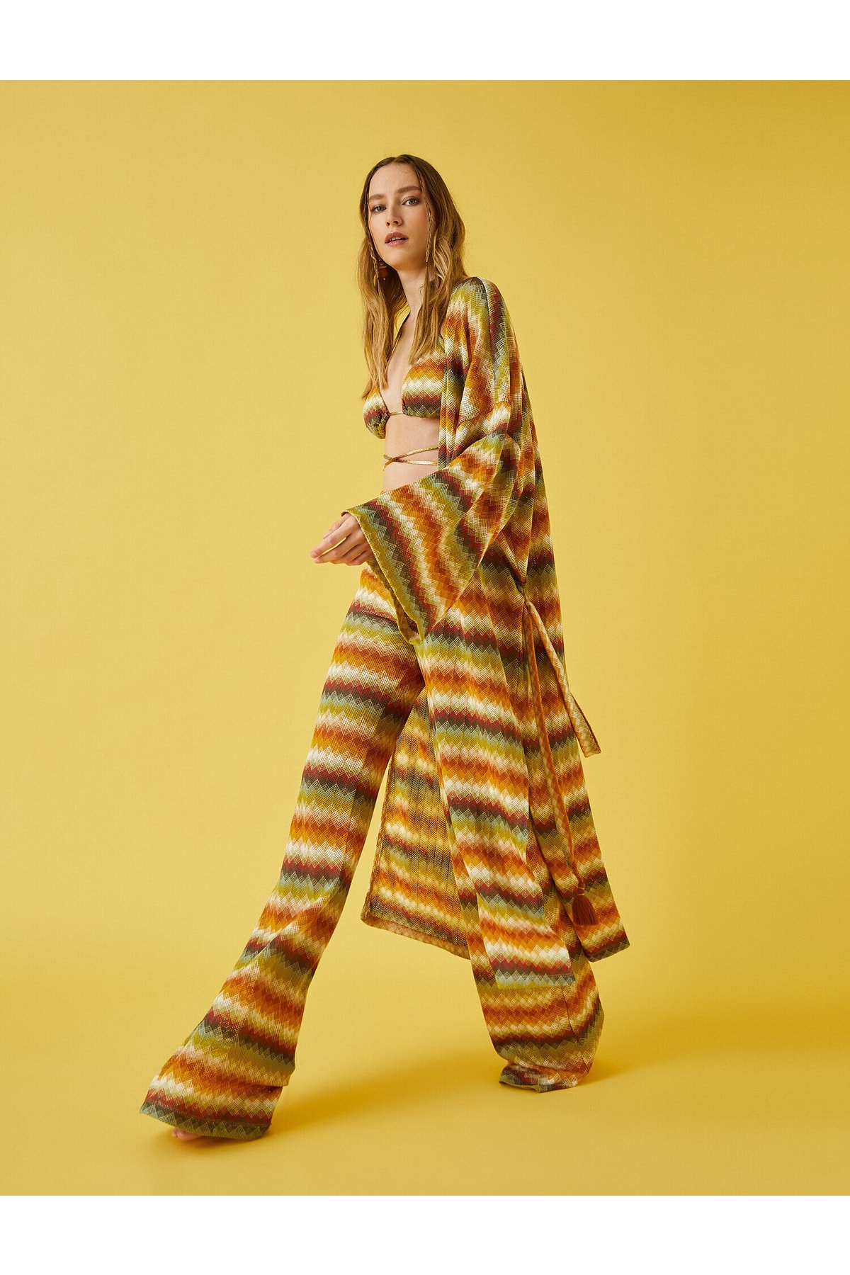 Куртка - Многоцветный - Классический крой Koton, разноцветный