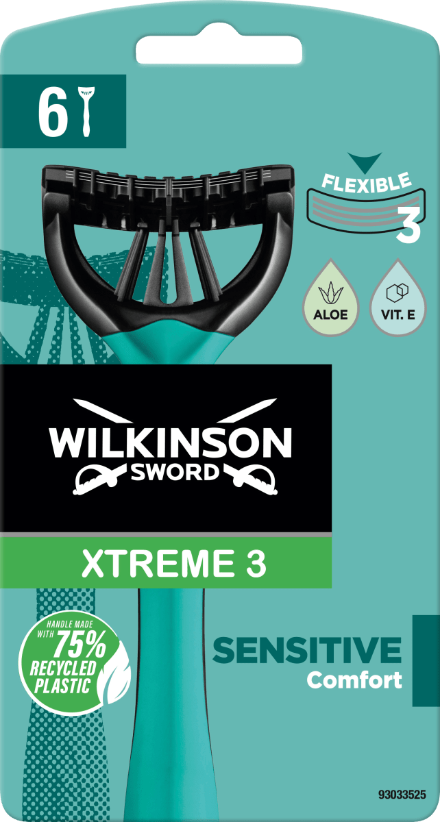 Бритвы одноразовые Xtreme 3 Sensitive Comfort Flexible 6 шт. WILKINSON SWORD одноразовые бритвы wilkinson sword xtreme 3 beauty одноразовые бритвы 4 4 шт 8шт