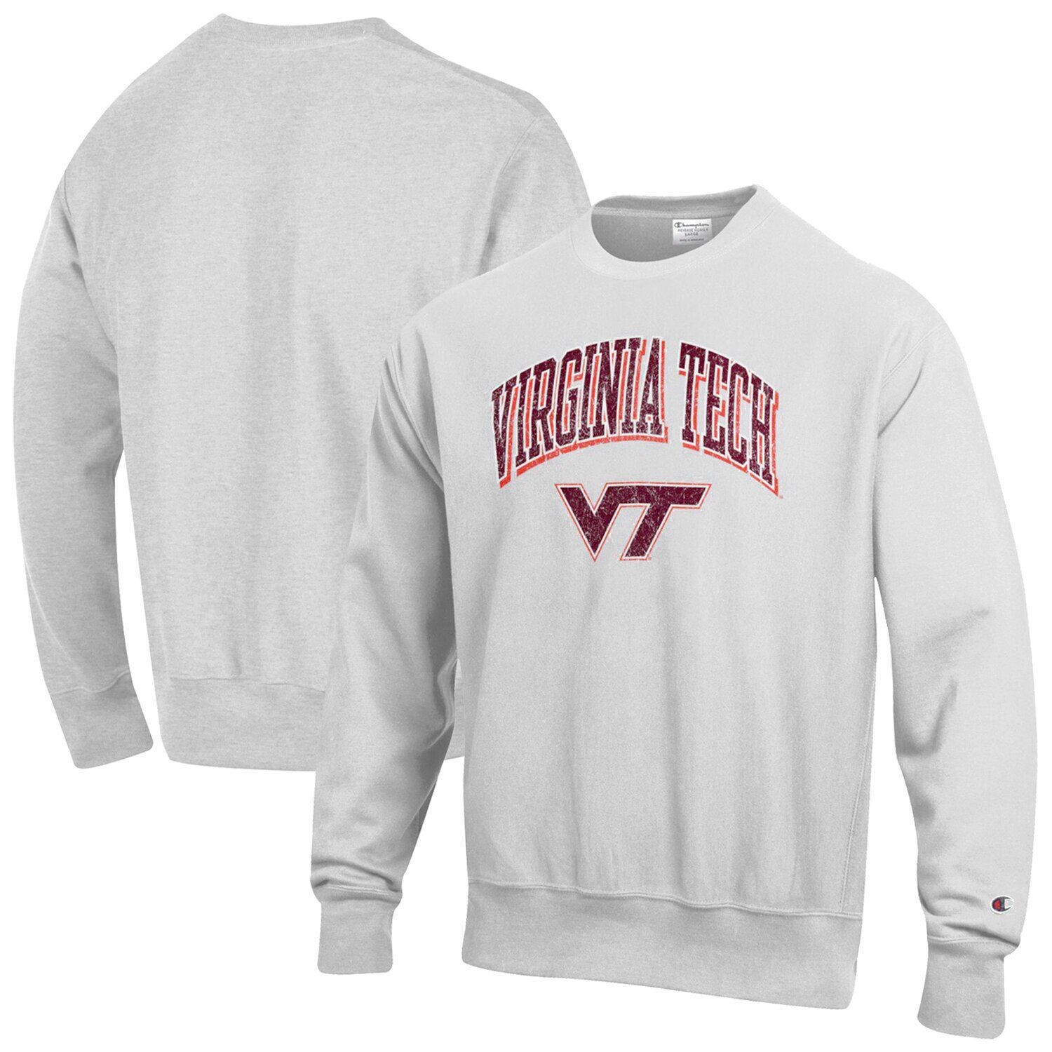 

Мужской серый пуловер обратного переплетения Virginia Tech Hokies с аркой и логотипом Champion