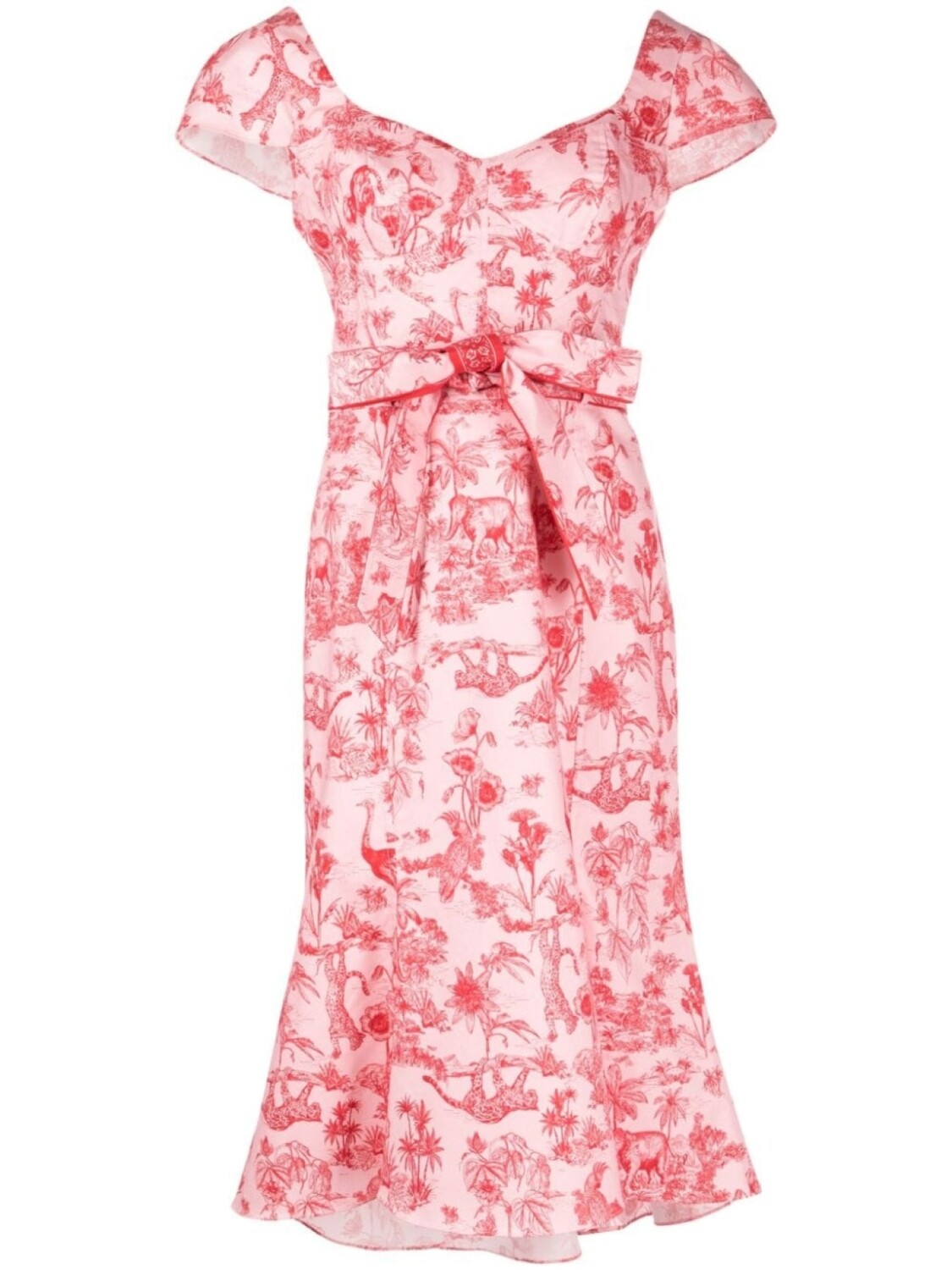 

Marchesa Rosa платье миди Daylily с графичным принтом, розовый