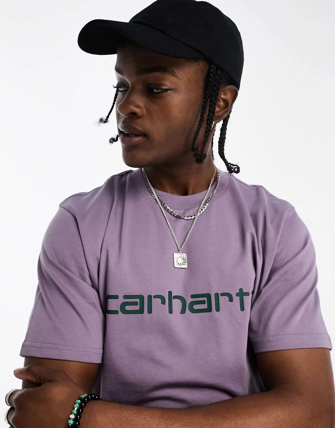 

Фиолетовая футболка с надписью Carhartt WIP, Фиолетовый