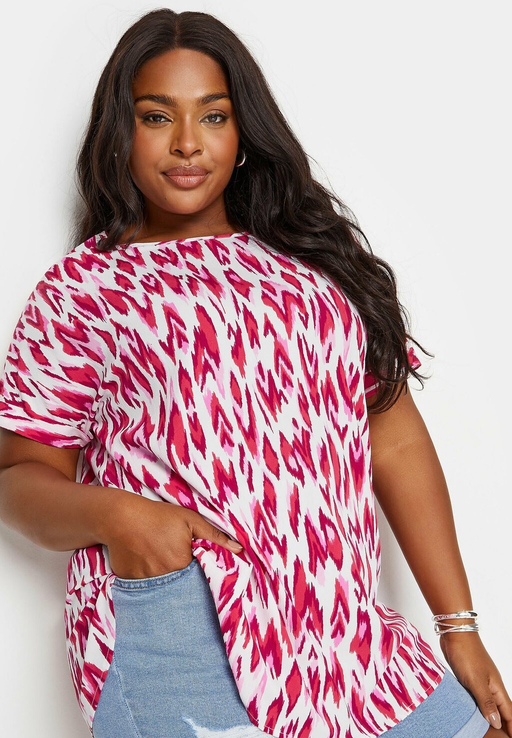 

Блузка Short Sleeve Yours Clothing, розовая