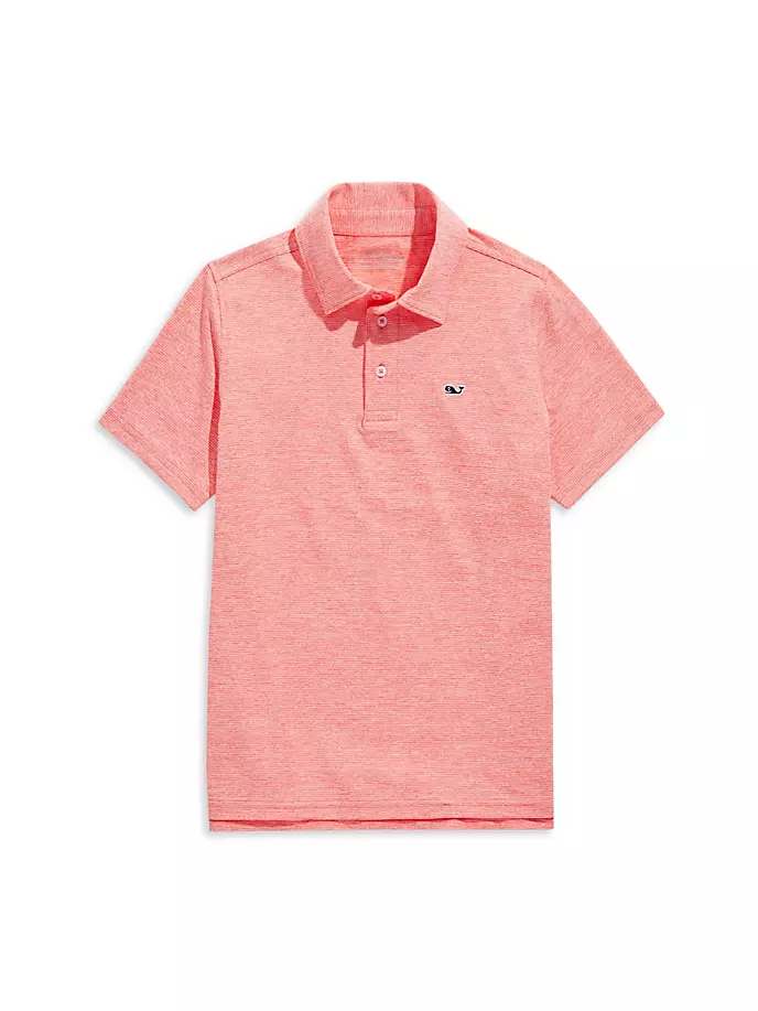 

Полосатая рубашка-поло для маленьких мальчиков и мальчиков Vineyard Vines, цвет stripe mai tai