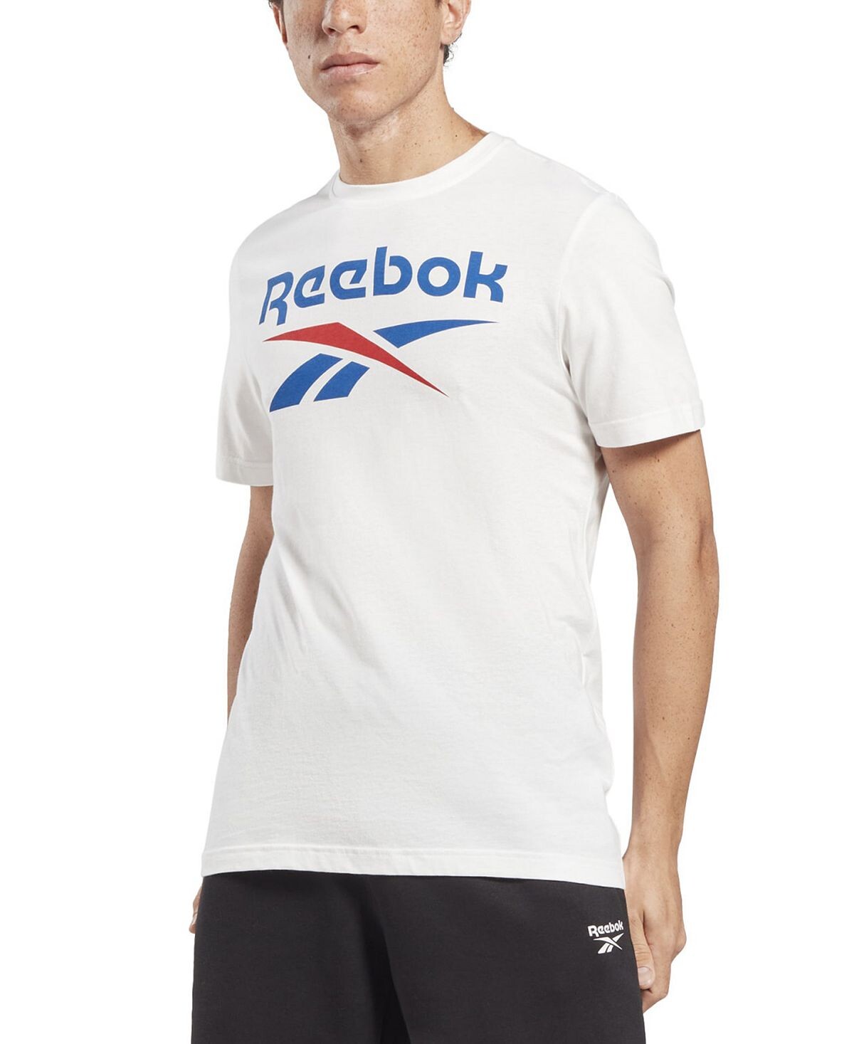 

Мужская облегающая футболка Identity с большим логотипом и короткими рукавами Reebok