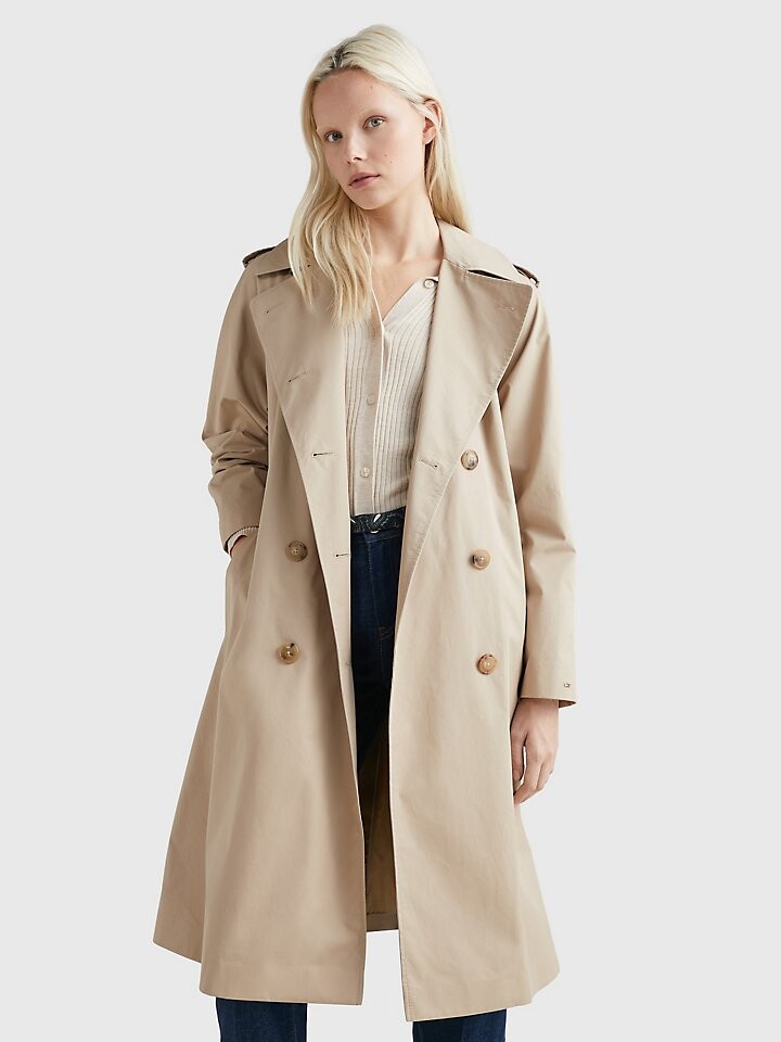 

Твердый двубортный тренч Tommy Hilfiger