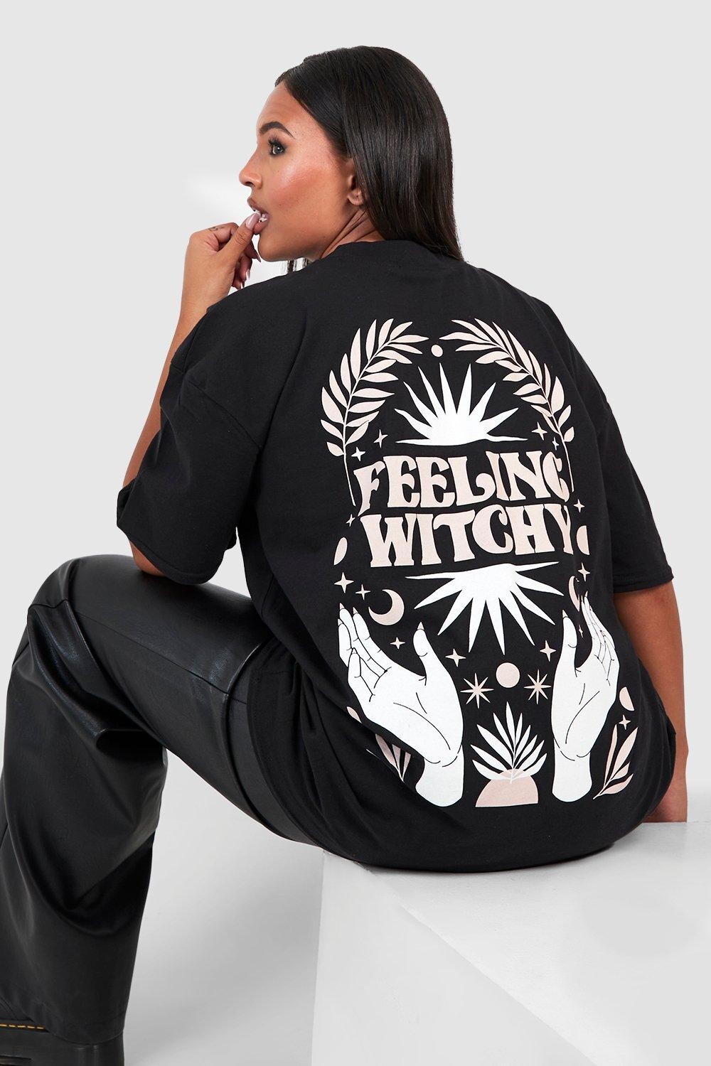

футболка с ведьмой хэллоуин Boohoo, черный