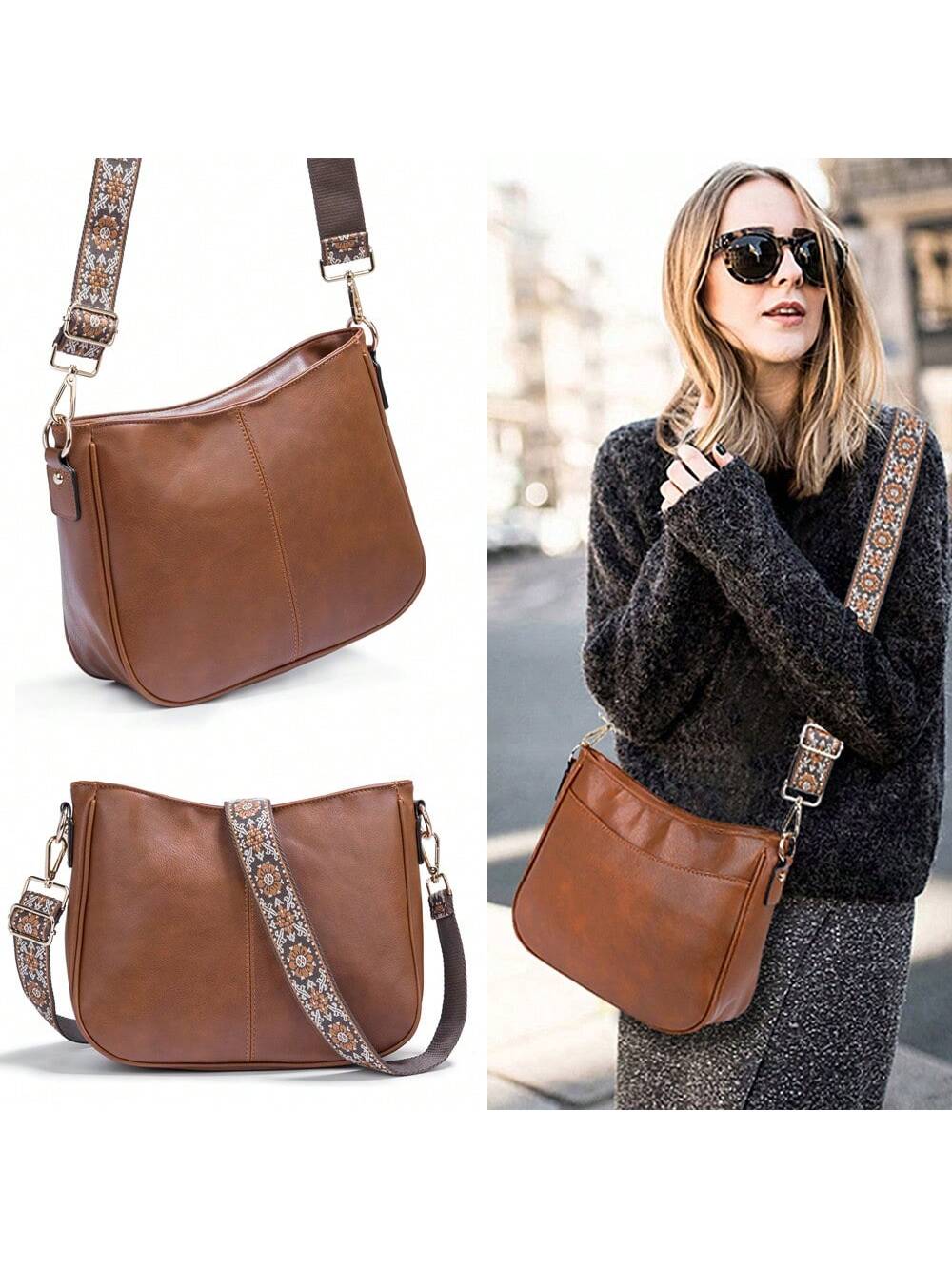 Женская сумка-ведро в стиле ретро, коричневый цена и фото