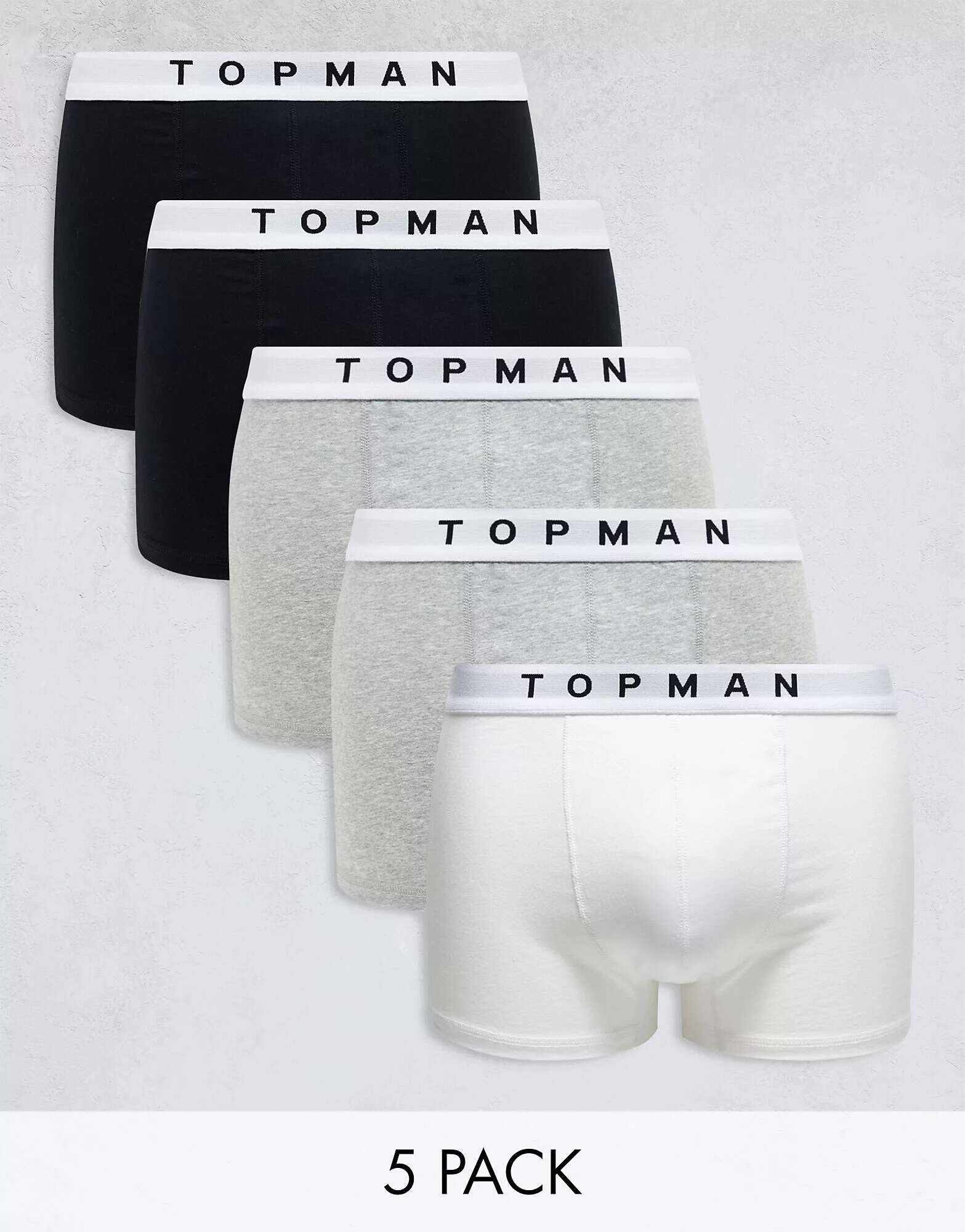 

5 комплектов плавок Topman черного, серого и белого цветов