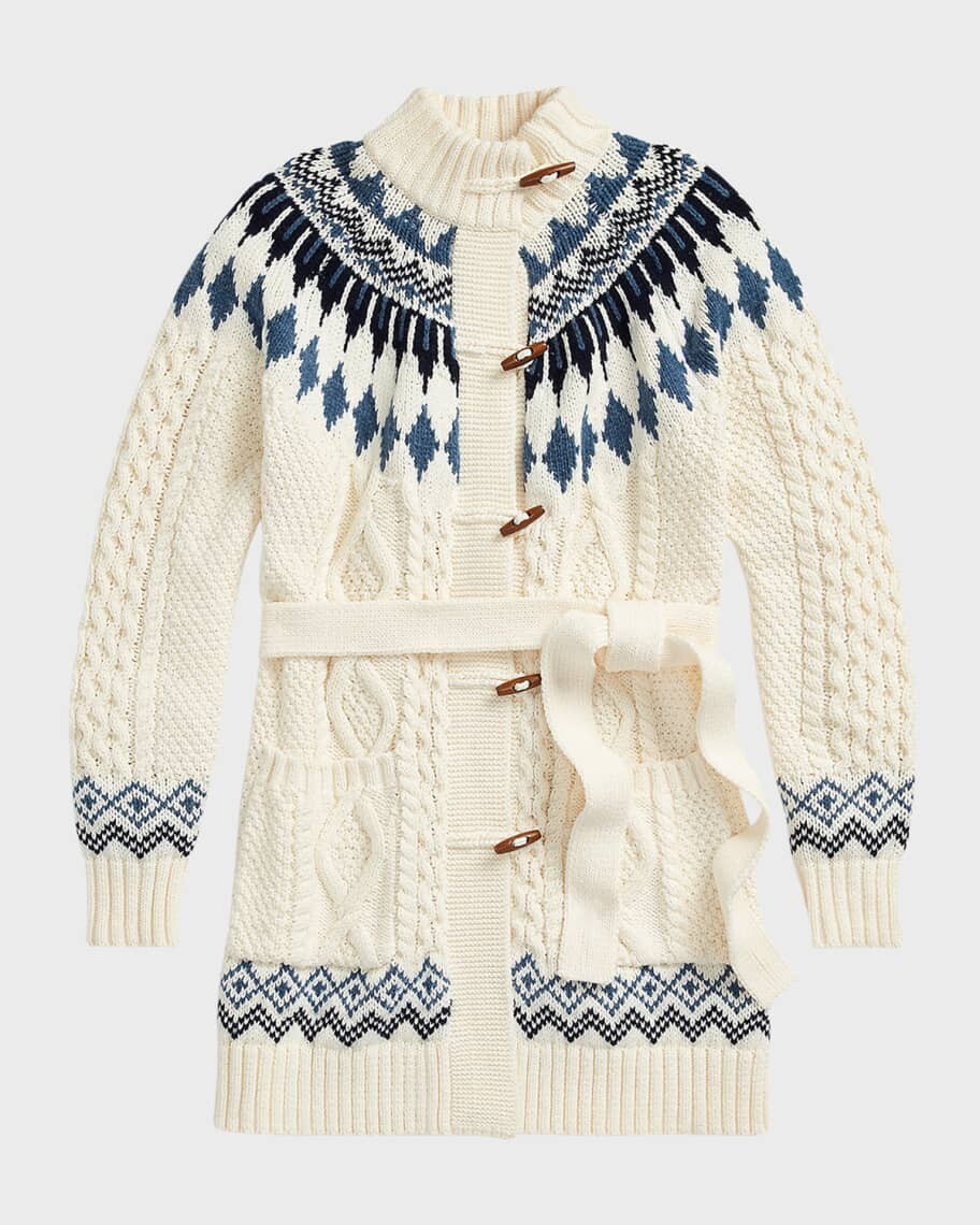 

Кардиган из смесового хлопка с поясом Faire Isle Polo Ralph Lauren