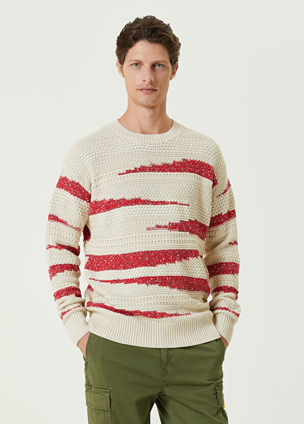 

Жаккардовый свитер в красную полоску из органического хлопка Scotch & Soda