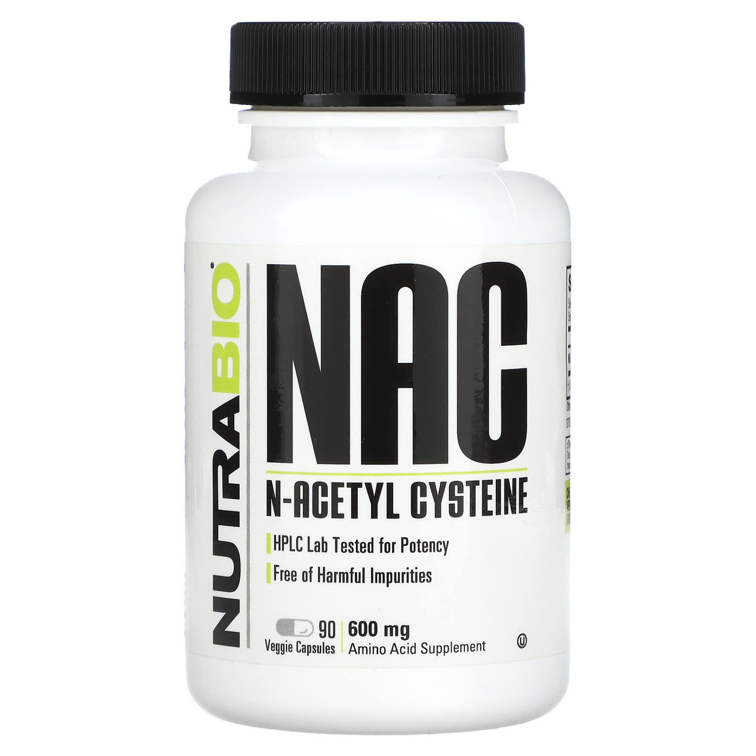 

NAC N-ацетилцистеин, 600 мг, 90 растительных капсул, NutraBio