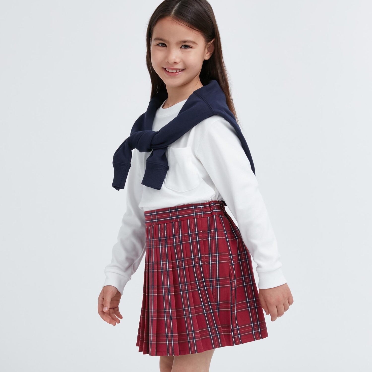 

Плиссированная мини-юбка в клетку Girls Uniqlo, красный