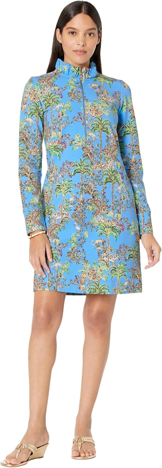 

Платье с рюшами UPF 50+ Skipper Lilly Pulitzer, цвет Blue Thistle Tiger Queen