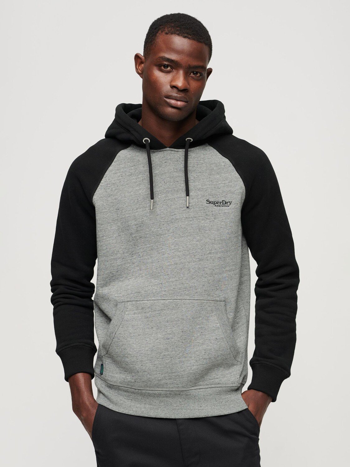 

Толстовка Essential Baseball с капюшоном Superdry, серый/черный