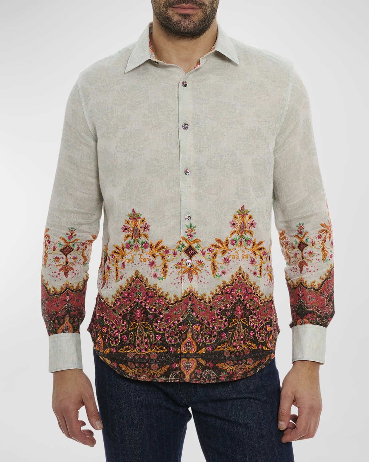 

Мужская спортивная рубашка The Crown Jewel Limited Edition, ограниченная серия Robert Graham, цвет White