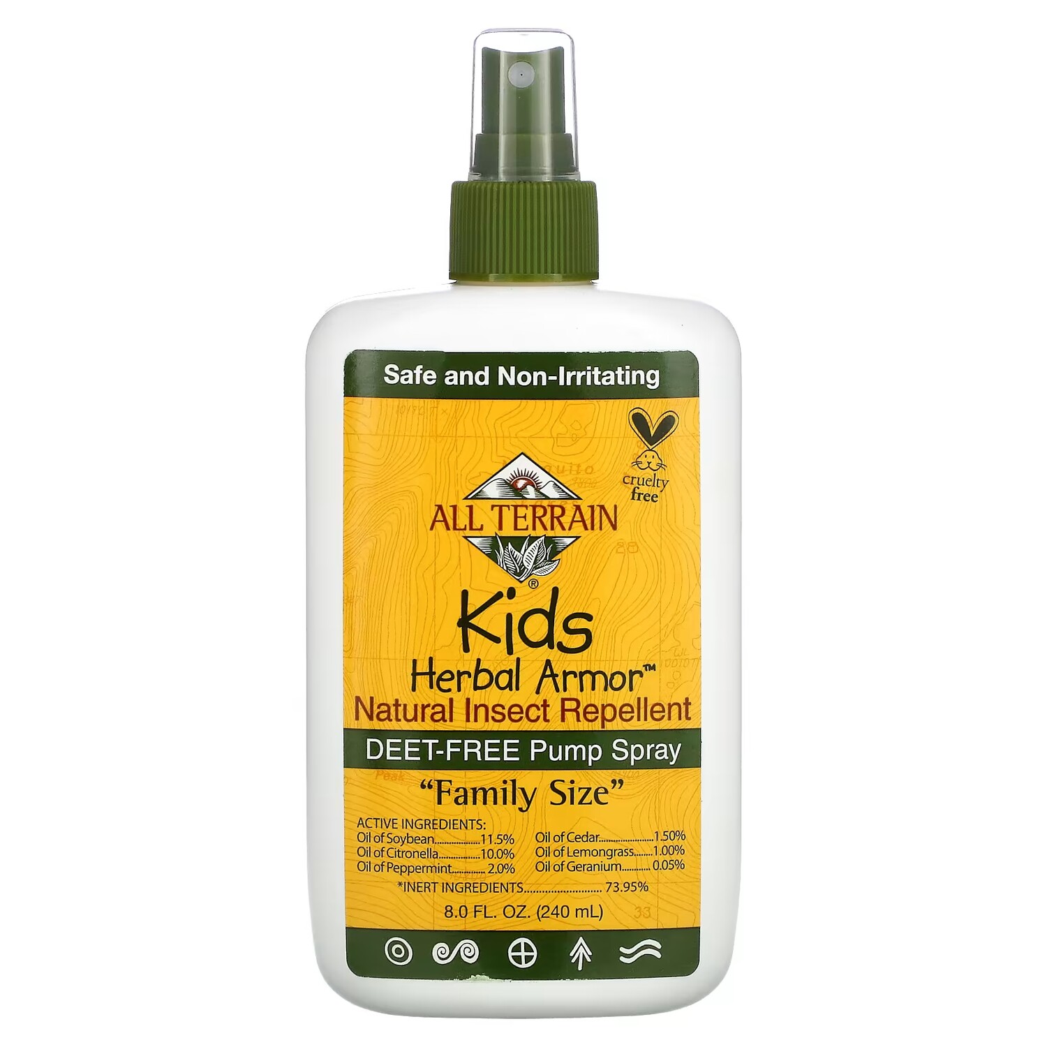 

Натуральное средство от насекомых All Terrain Kids Herbal Armor, 240 мл