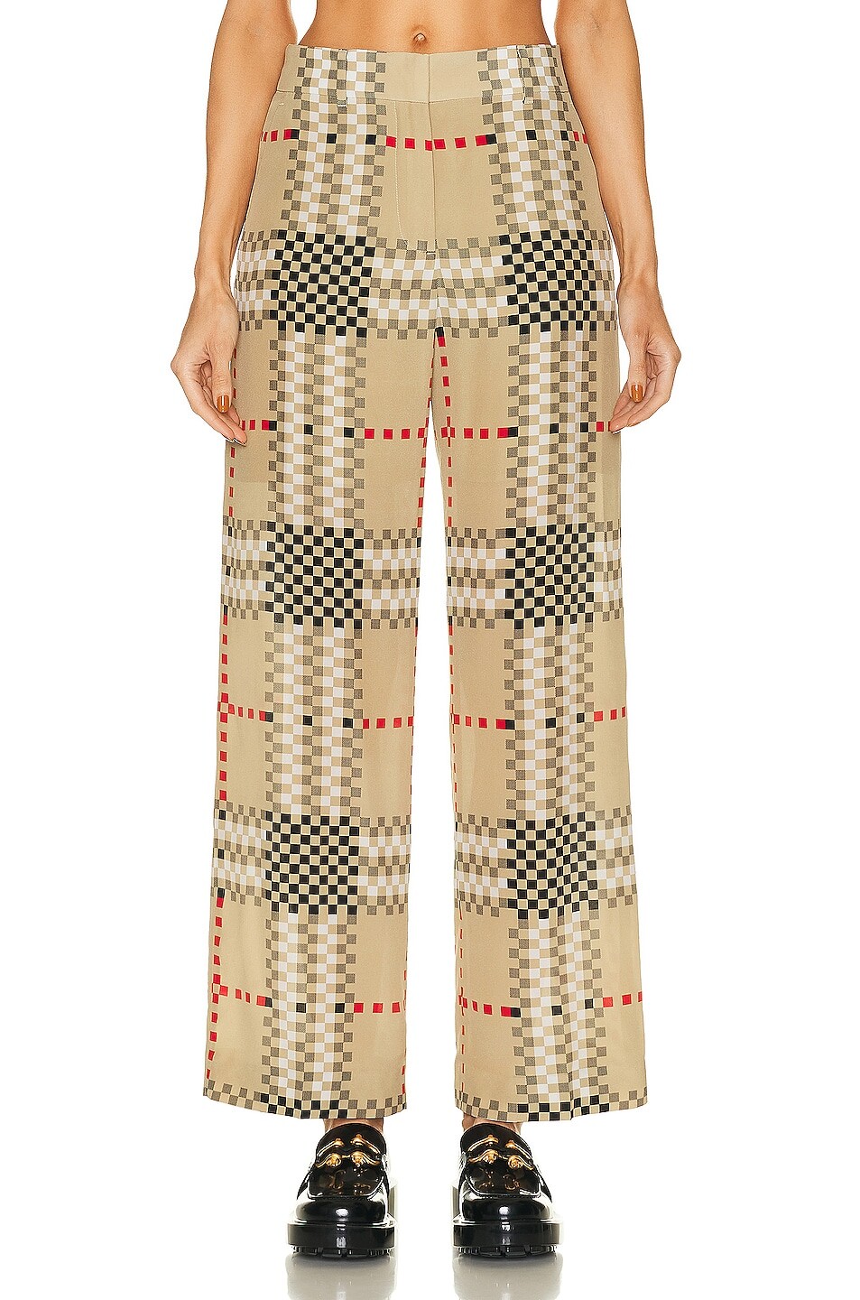 Брюки Burberry Jane, цвет Archive Beige Pattern носки burberry цвет archive beige