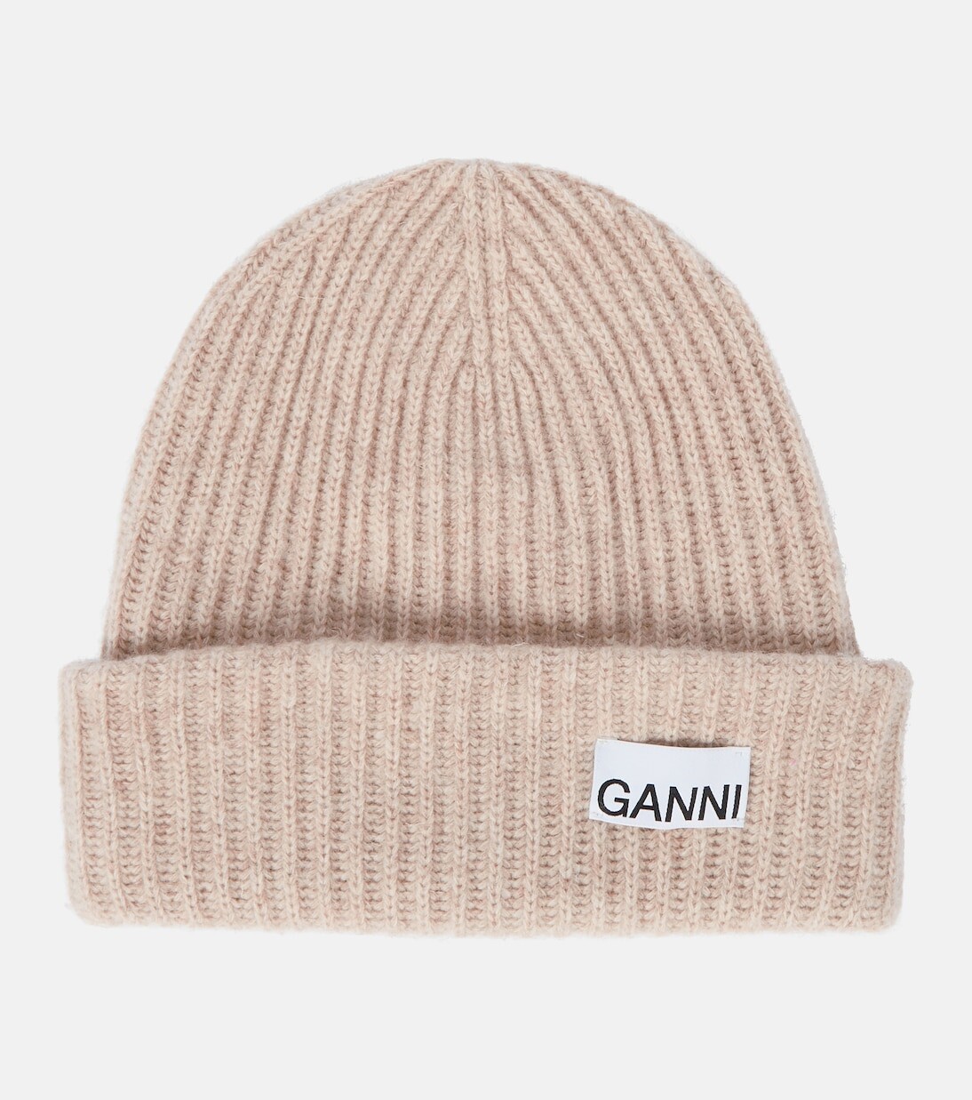 

Шапка из смесовой шерсти Ganni, бежевый
