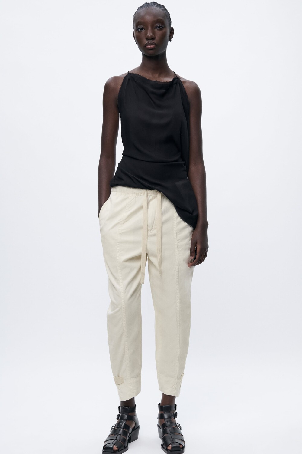 

Мешковатые брюки Zara, экрю