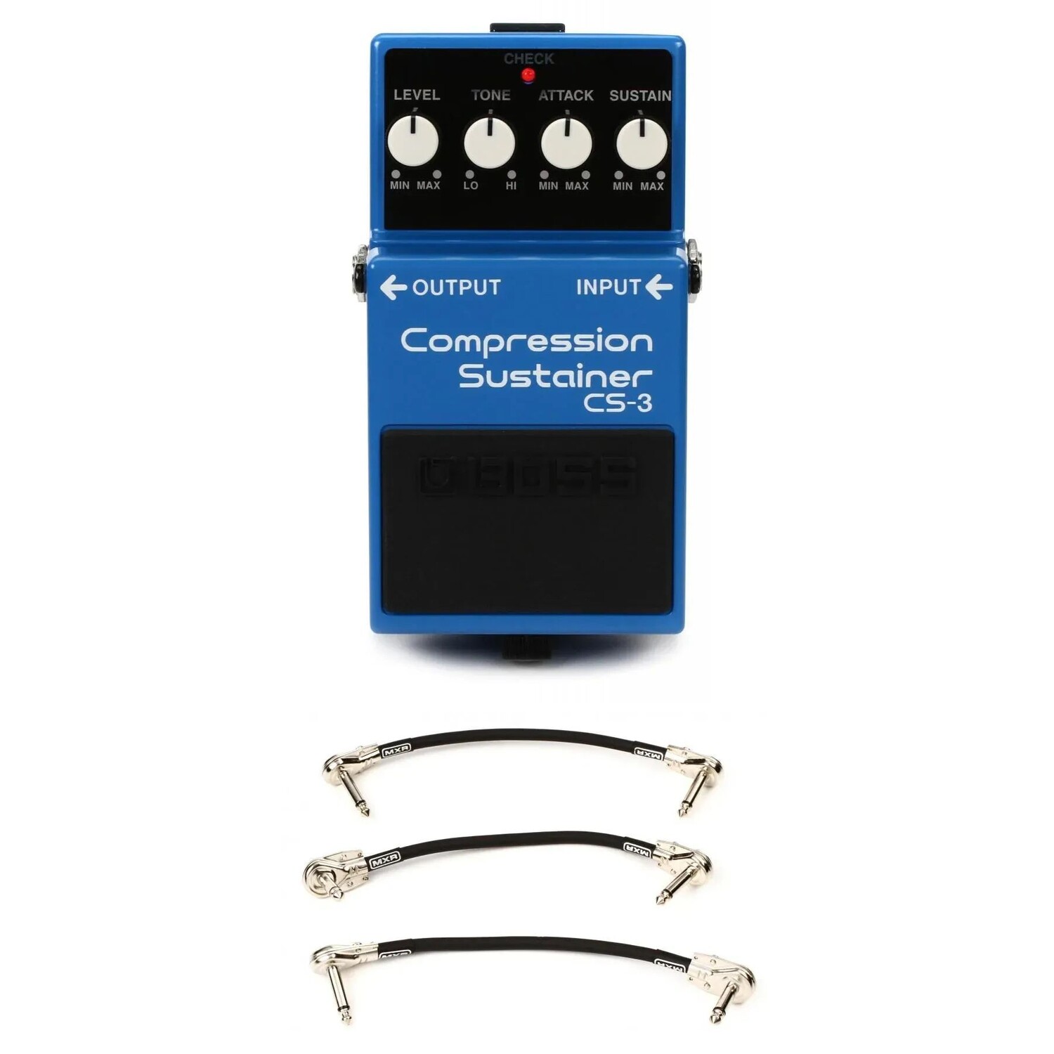 

Компрессионный сустейн Boss CS-3 с 3 соединительными кабелями