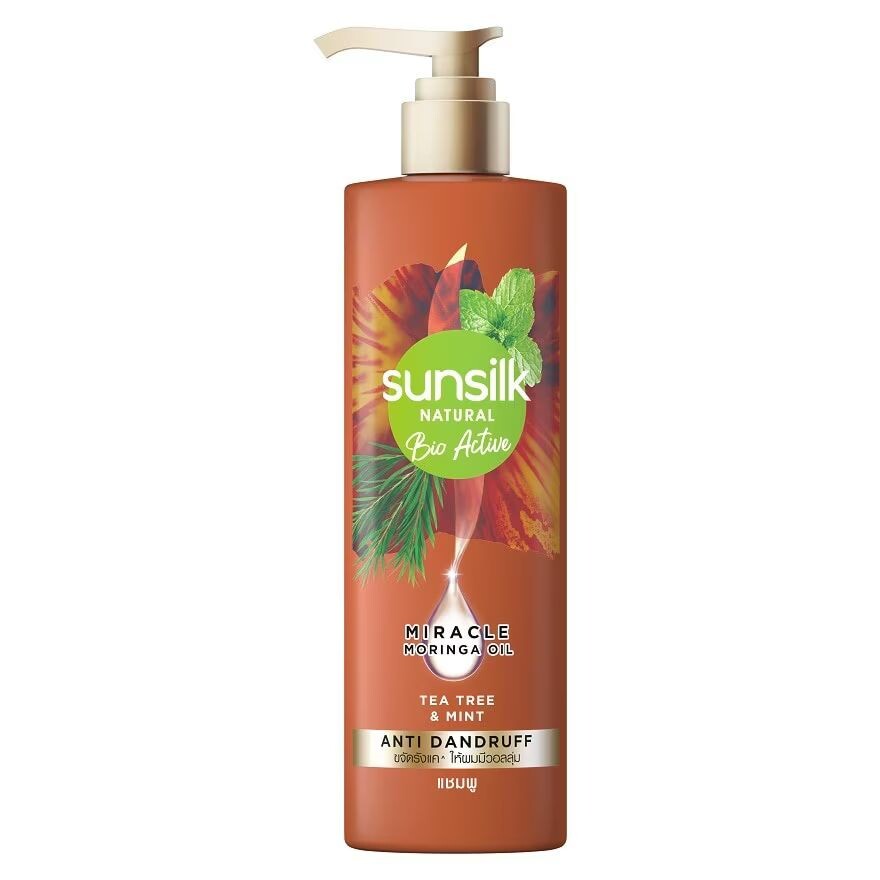 

Sunsilk Натуральный шампунь Биоактивный Чайное дерево Мята против перхоти 380 мл. แชมพู ขจัดรัง, Brown