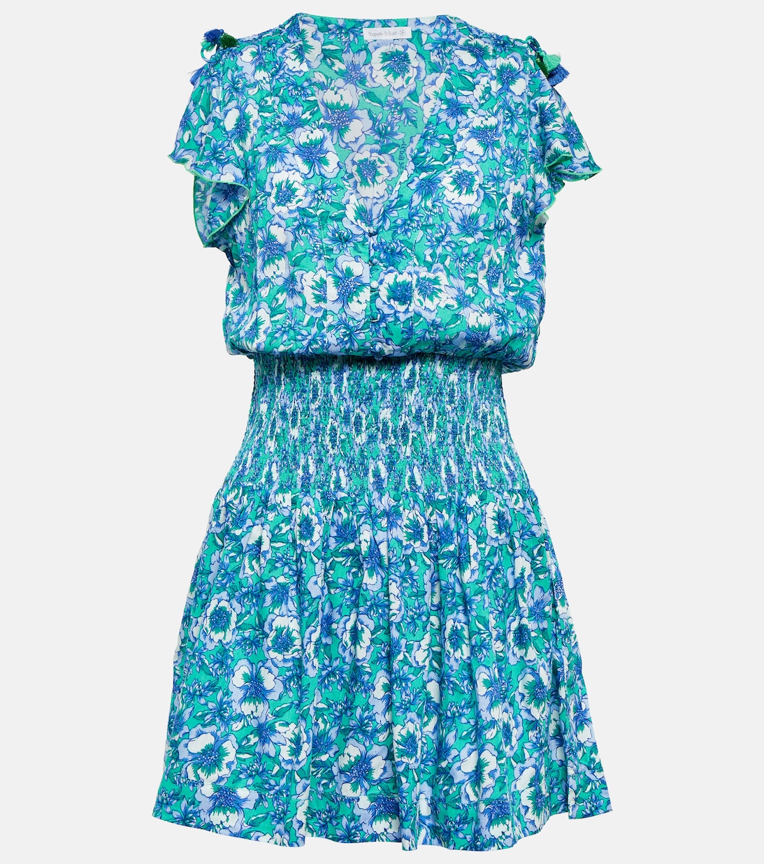 Мини-платье Rachel с цветочным принтом POUPETTE ST BARTH, синий цена и фото
