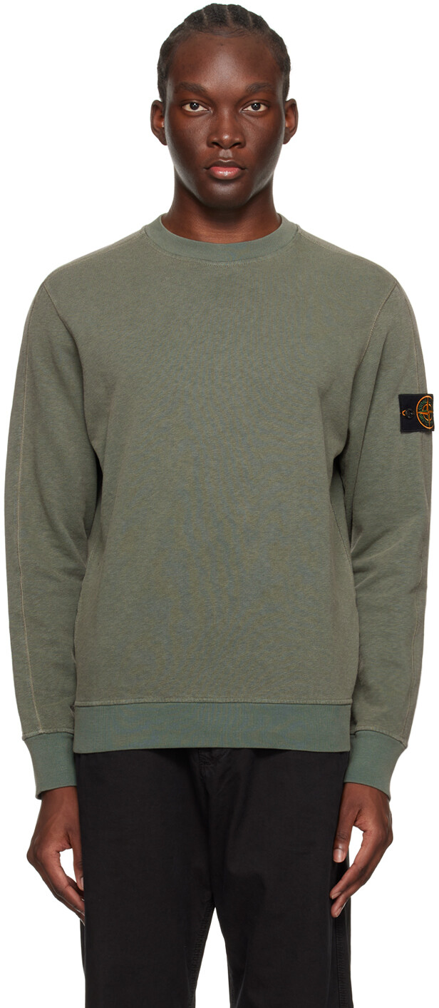 

Толстовка цвета хаки с нашивками Stone Island