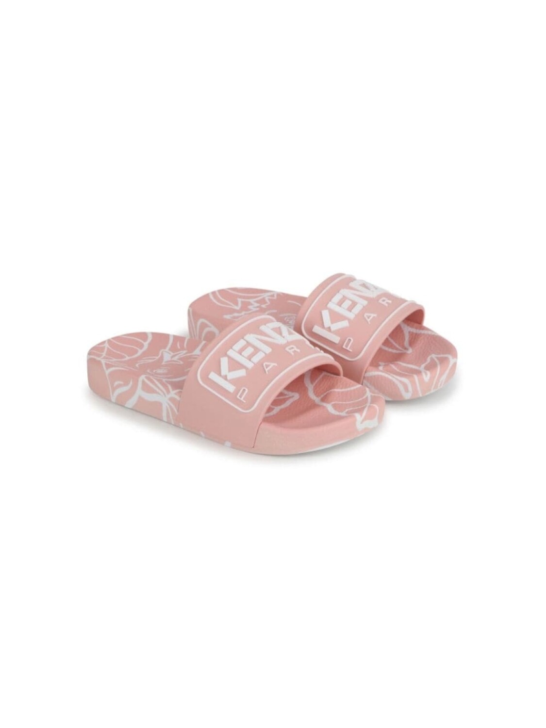 

Kenzo Kids шлепанцы с тисненым логотипом и принтом, розовый