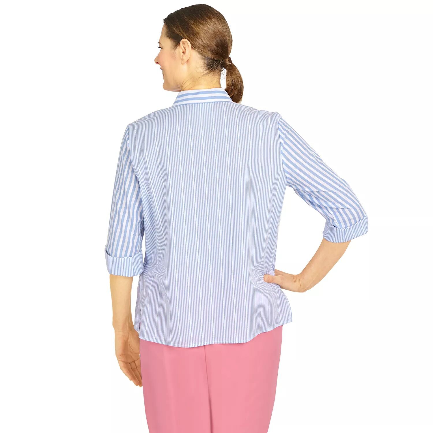 

Топ в разноцветную полоску Petite Alfred Dunner Alfred Dunner