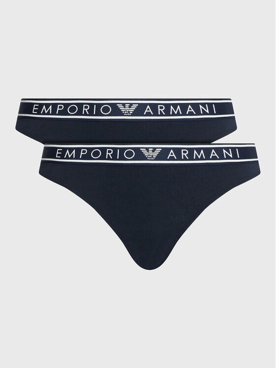 

Комплект из 2 классических женских трусов Emporio Armani Underwear, синий