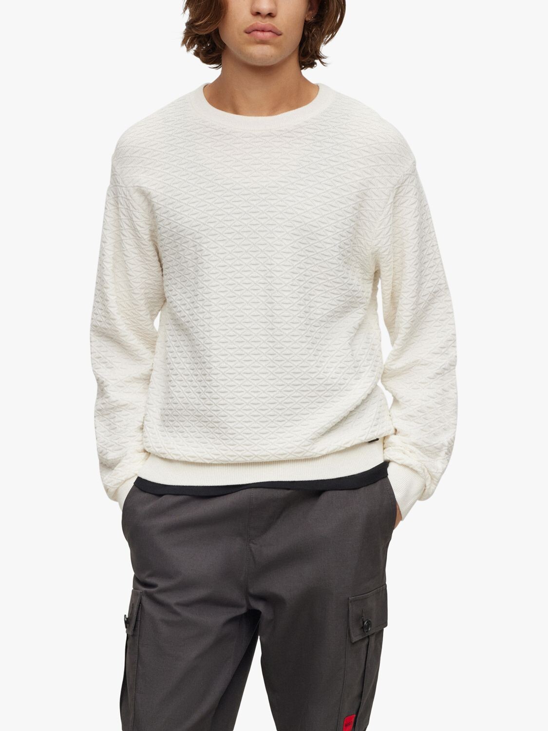 

Джемпер HUGO Sonderson HUGO BOSS, открытый белый